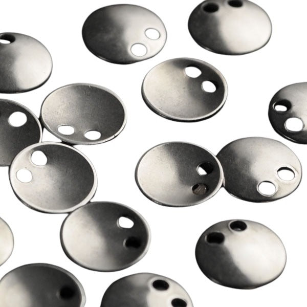 8mm Domed 2-Hole Disk Nickel 72