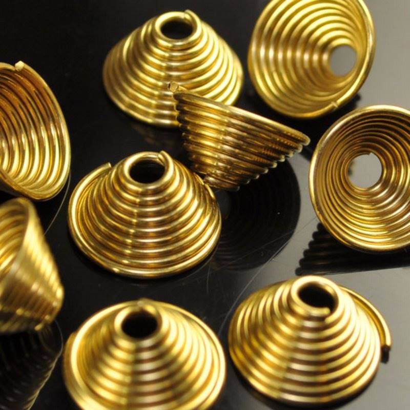 Cone Coiled - 6.5mm - Bright Brass (10)