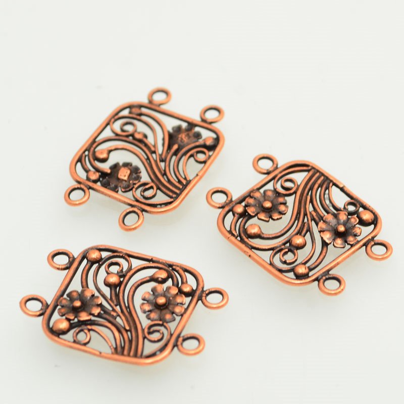 Link - Nosy Posy Square 2 Loop - Antiqued Copper