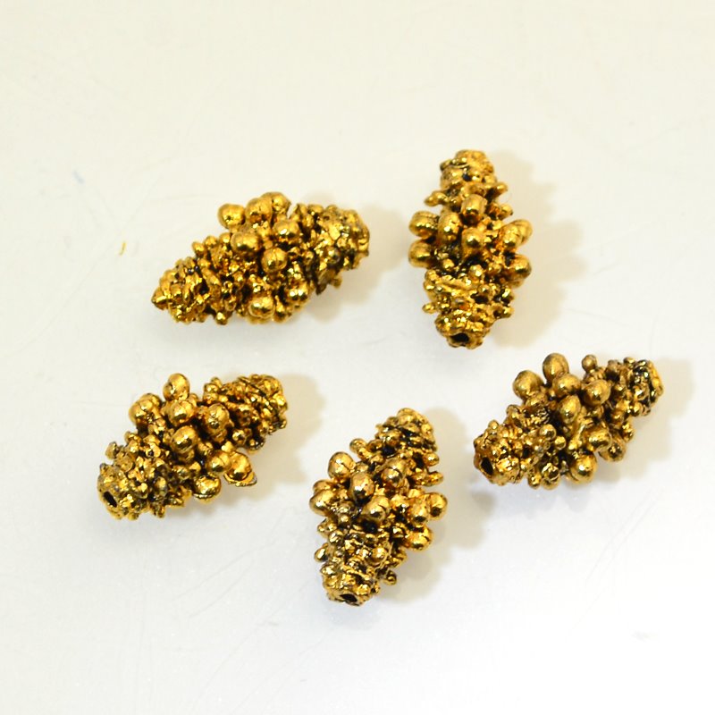 Metal Bead - Gnarly and Bumpy - Gold Plated