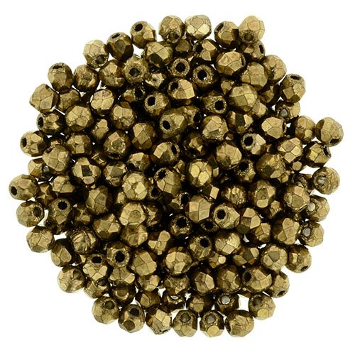 Fire Polish Faceted Round - 2mm - Bronze (strand)