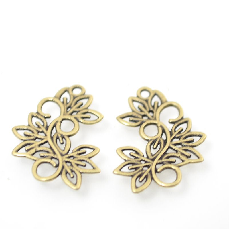 Metal Link/Charm - Apple Vine - Antiqued Brass