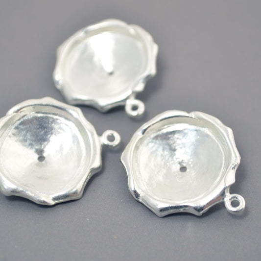 Rivoli Setting - ID 18mm Art Nouveau Bezel - Bright Silver