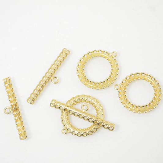 Toggle Clasp - 13 Swirl Toggle - Bright Brass