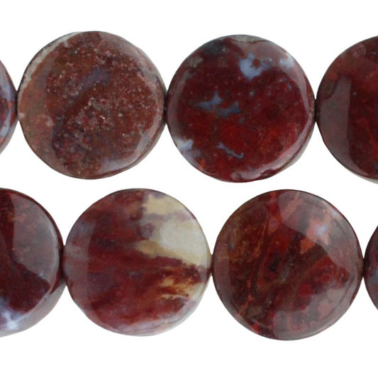 Red Lightning Agate 12mm Coin 8in