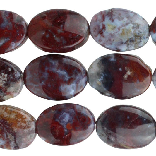 Red Lightning Agate 10x14mm Oval 8in
