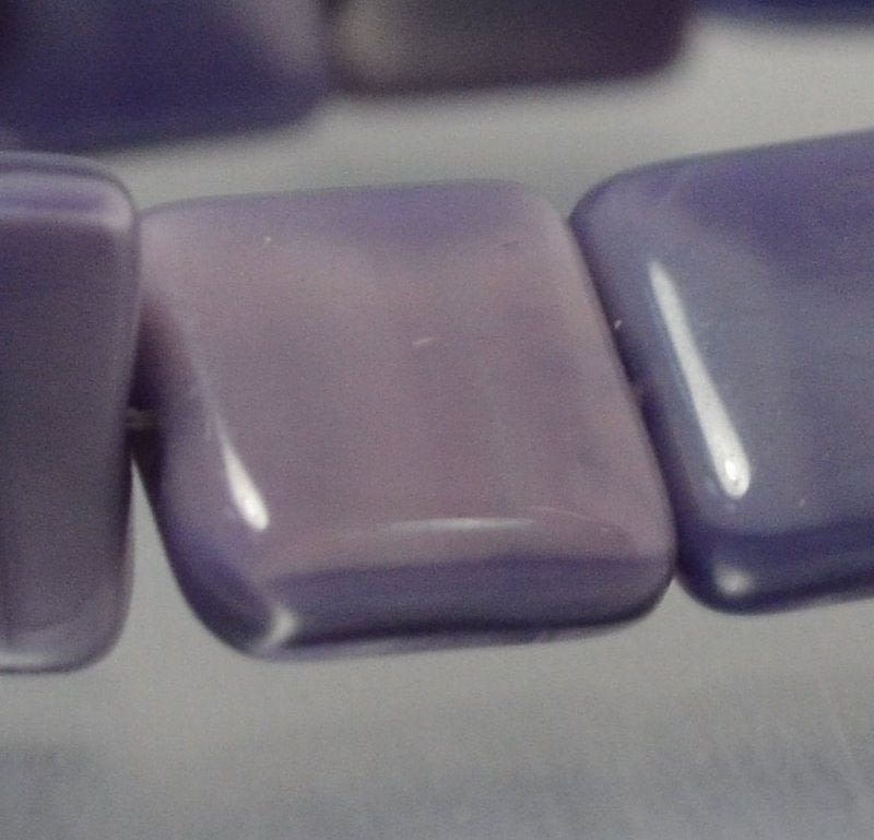 Czech Glass - 9mm Square Tablets - Plum Silk (15)