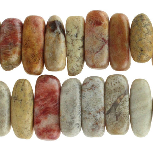 Fossil Coral 5x15mm Flat Chip 8in