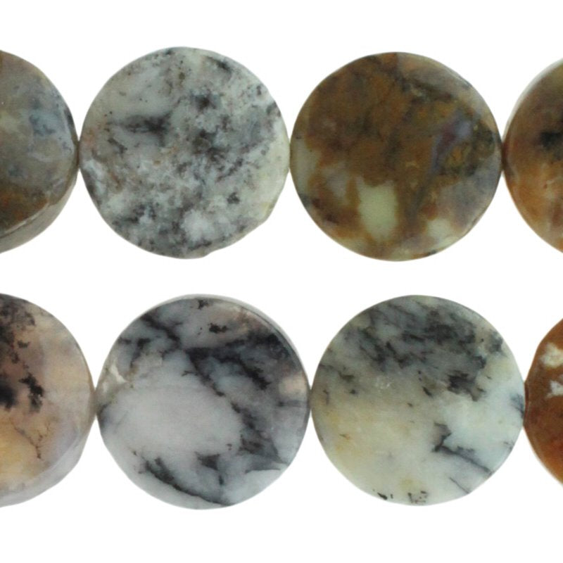 Black Moss Opal 12mm Coin 8in