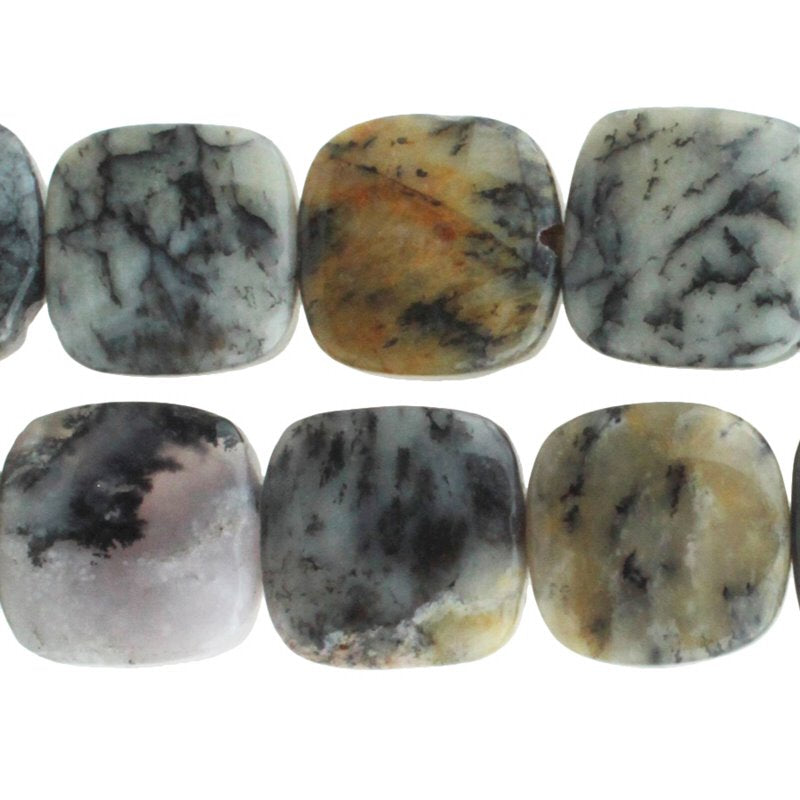 Black Moss Opal 12mm Square 8in