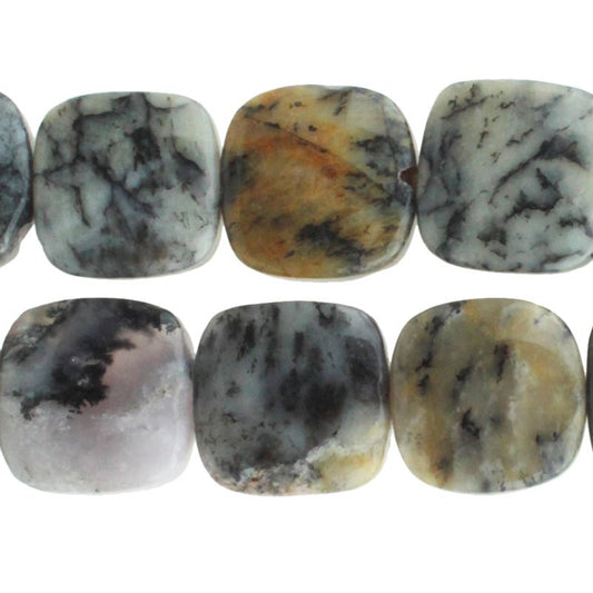 Black Moss Opal 12mm Square 8in