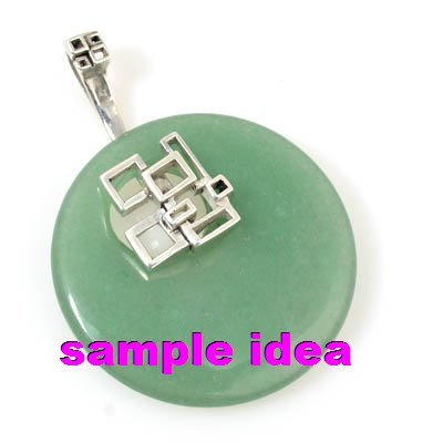 Bail - Geometric Squares for 14mm Hole Donut - Sterling