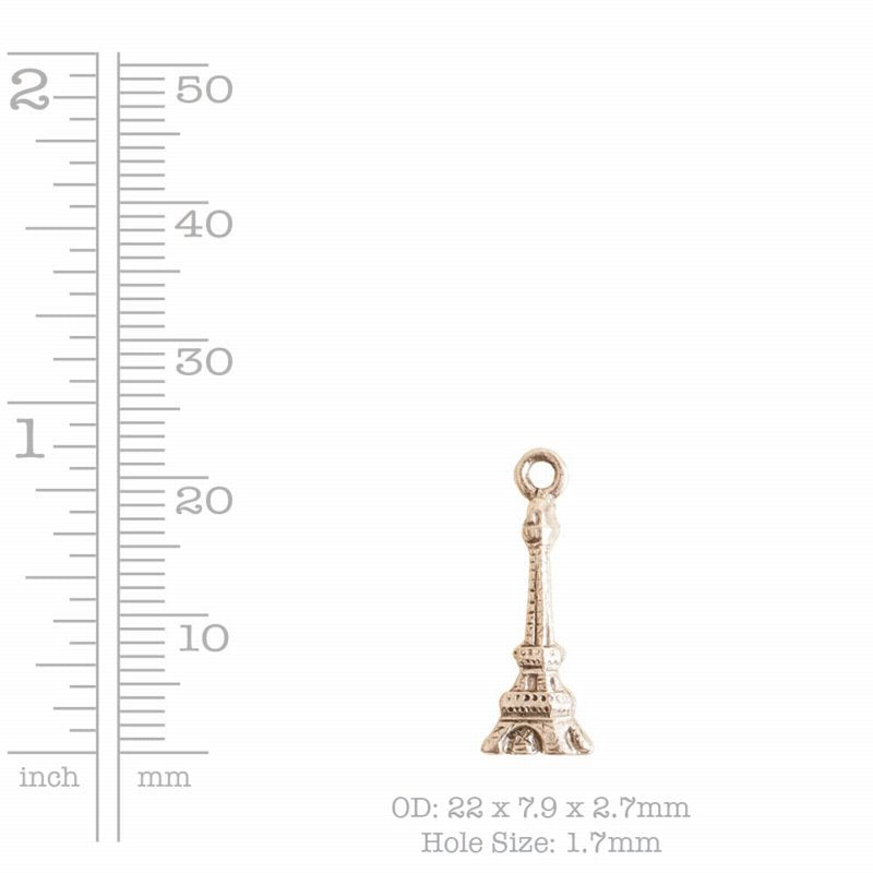 Eiffel Tower Charm Ant Silver Each