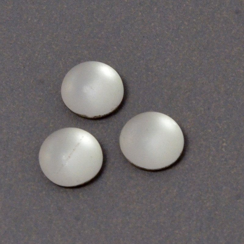 Glass Cabochon - 5mm Round - Matte Crystal (5)