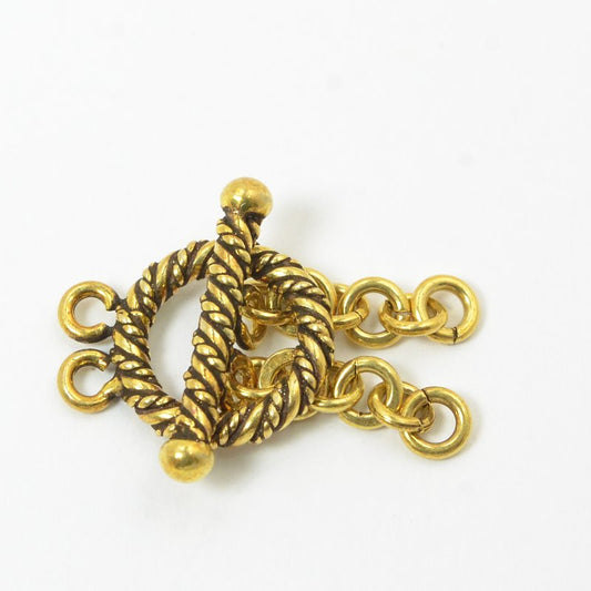 Toggle Clasp - 2-Strand Twisted Rope - Vermeil