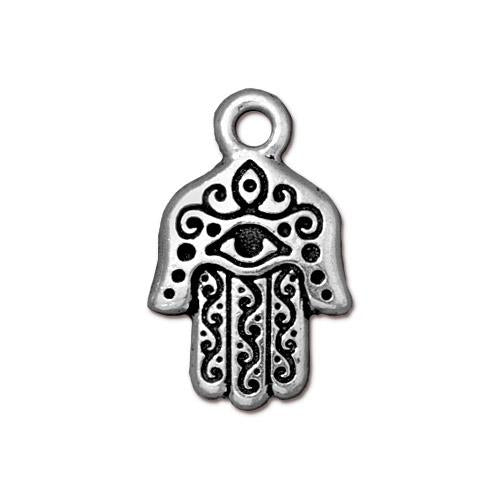 Hamsa Hand Charm Ant Silver Each