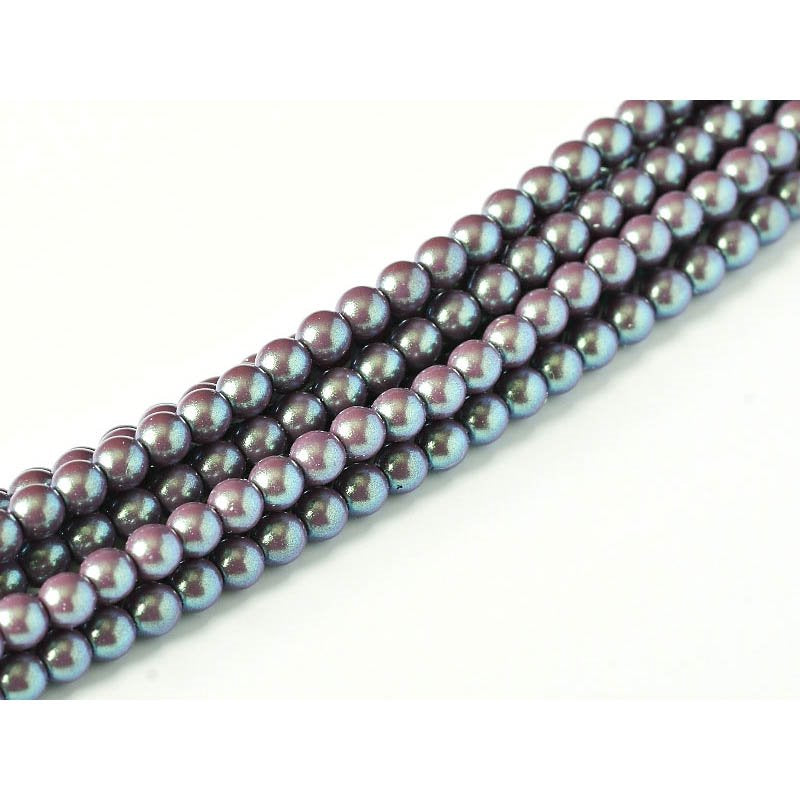 Glass Pearls - 4mm - Round - Plum (Strand 120)