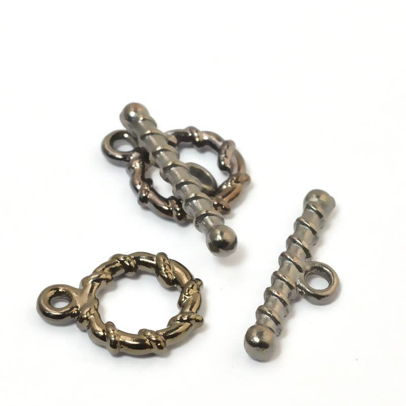 Toggle Clasp - Wrapped Rope and Twist - Gunmetal