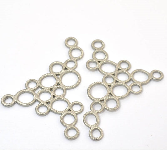 Connector Link - 46mm Whimsical Bubbles - Satin Rhodium