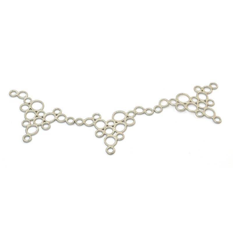 Connector Link - 46mm Whimsical Bubbles - Satin Rhodium