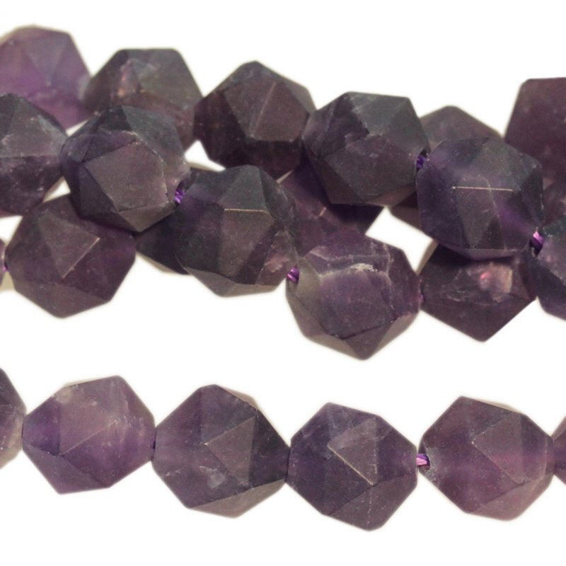 Matte Amethyst 8mm StarCut Round 16in