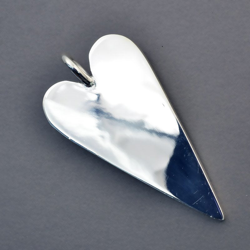 Findings - Skinny - Heart Bezel / Pan Pendant - Bright Silver