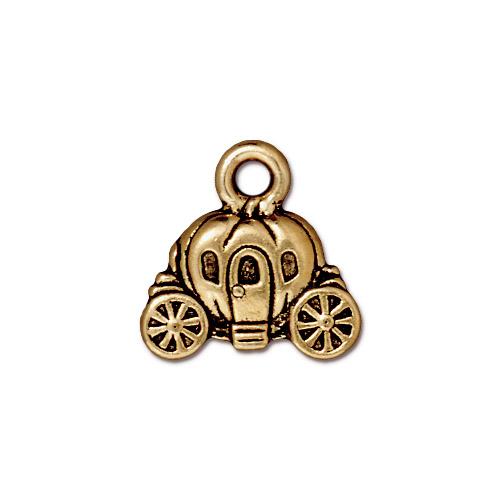 Pumpkin Coach Charm Antique Gold Each