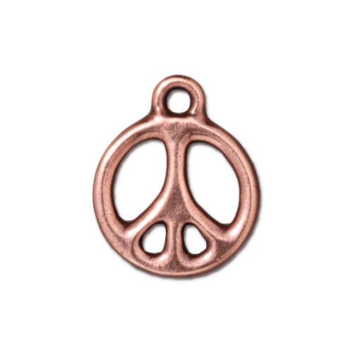 60s Peace Symbol Charm Ant Copper Each