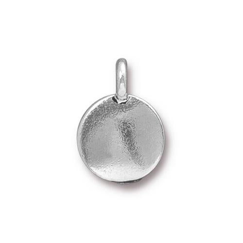 Blank Round Charm Bright Silver Each