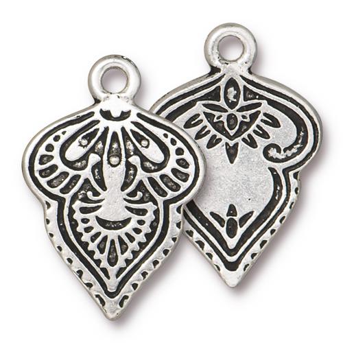 Mehndi Charm Antique Silver Each