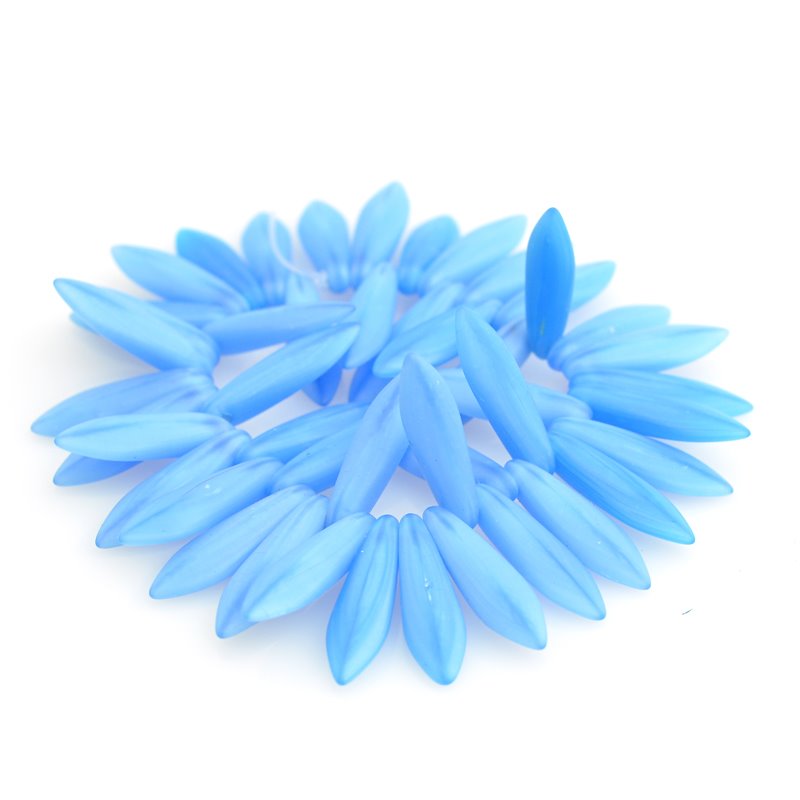 Fringe Beads Dagger Beads - 16mm - Matte Blue Denim Silk (25)