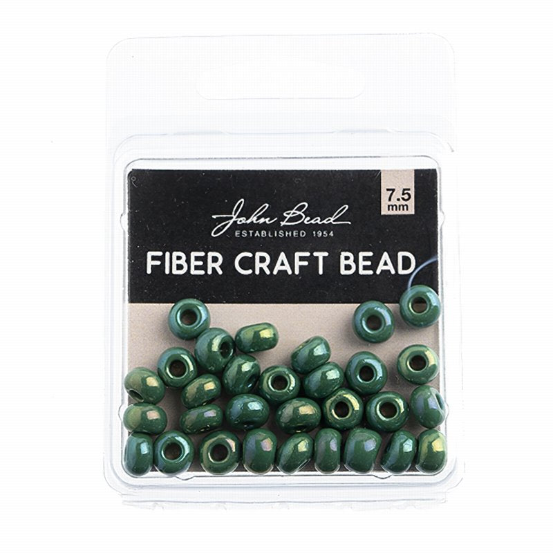 Czech Seed beads - 31/0 (7mm) - Fiber Craft Seed Bead - Grass Green AB (Pack)