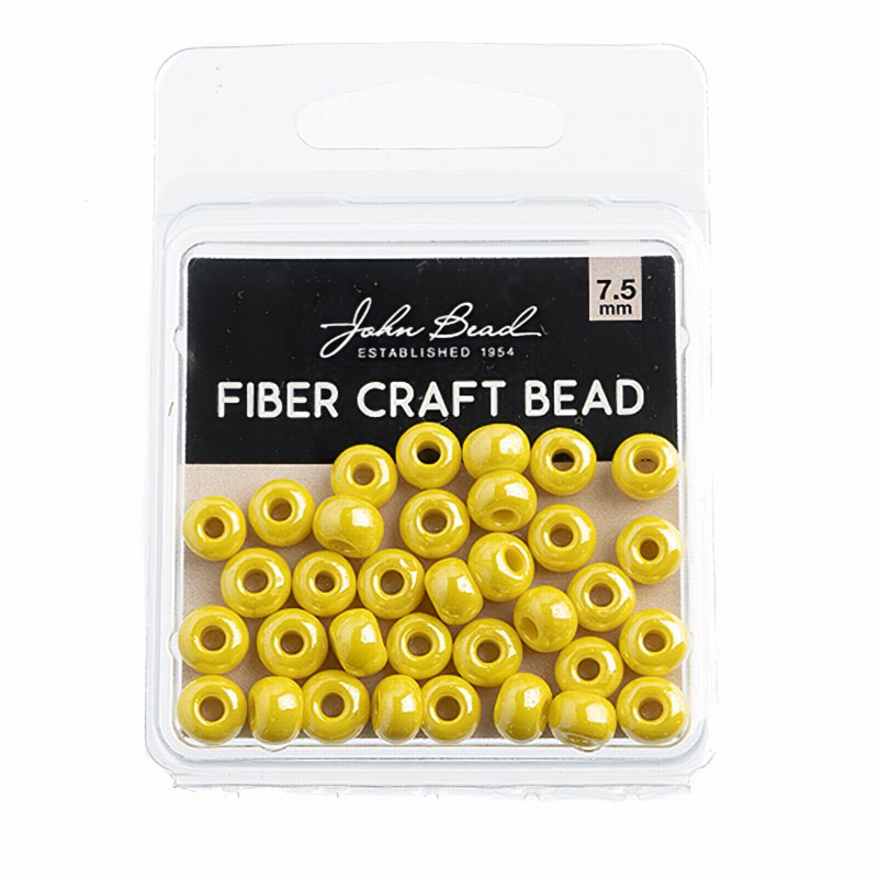 Czech Seed beads - 31/0 (7mm) - Fiber Craft Seed Bead - Yellow Lustre (Pack)