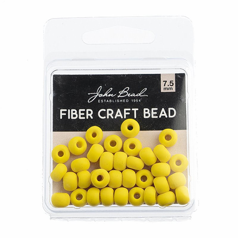 Czech Seed beads - 31/0 (7mm) - Fiber Craft Seed Bead - Matte Lemon Yellow (Pack