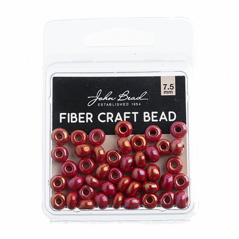 Czech Seed beads - 31/0 (7mm) - Fiber Craft Seed Bead - Red AB (Pack)