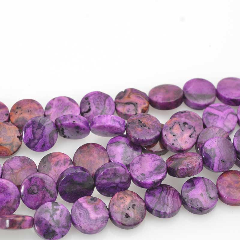 Purple Crazy Lace 12mm Coin 8in