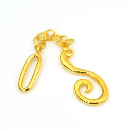 Hook and Eye Clasp -  Question Mark Hook - Gold Plated