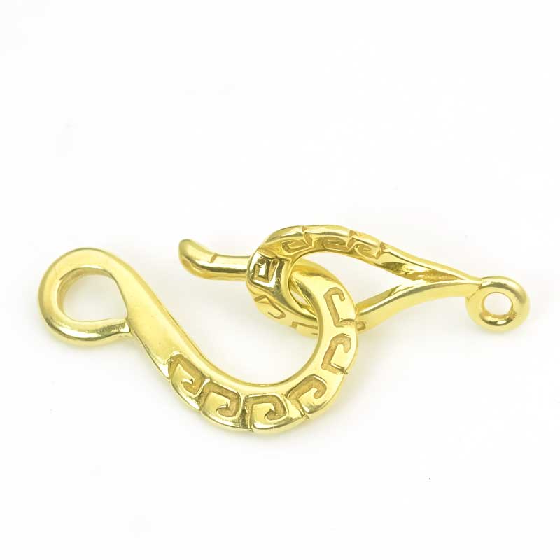 Hook and Eye Clasp - Designed Hook - Gold Plated
