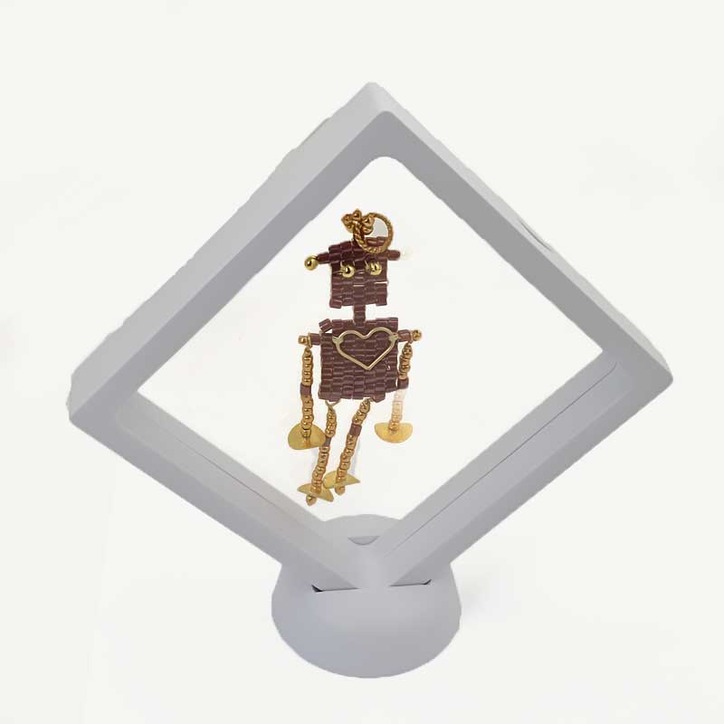 Display Stands - 4in Square Floating Display Box Frame - White