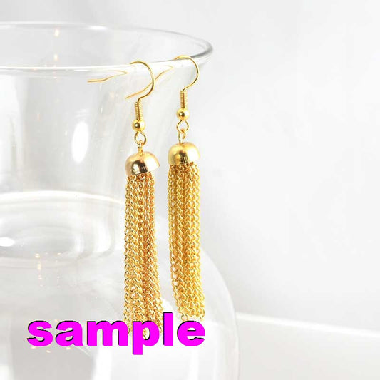 Components - 40mm Bell Cup Chain Tassel - Gold Plated (Pair)