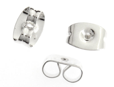 Earring - Butterfly Clutch - Bright Silvertone (4 pairs)