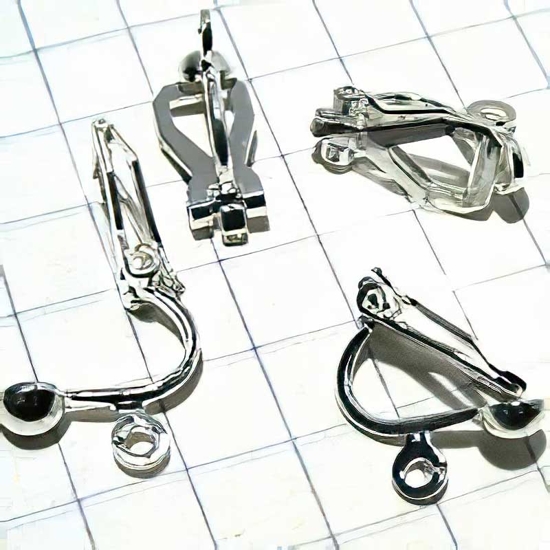 Earring - Clip-on with Ring - Silverplated (4 pairs)