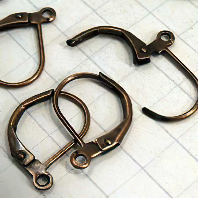 Earring - Euro-style Leverback - Antique Copper (4 pairs)
