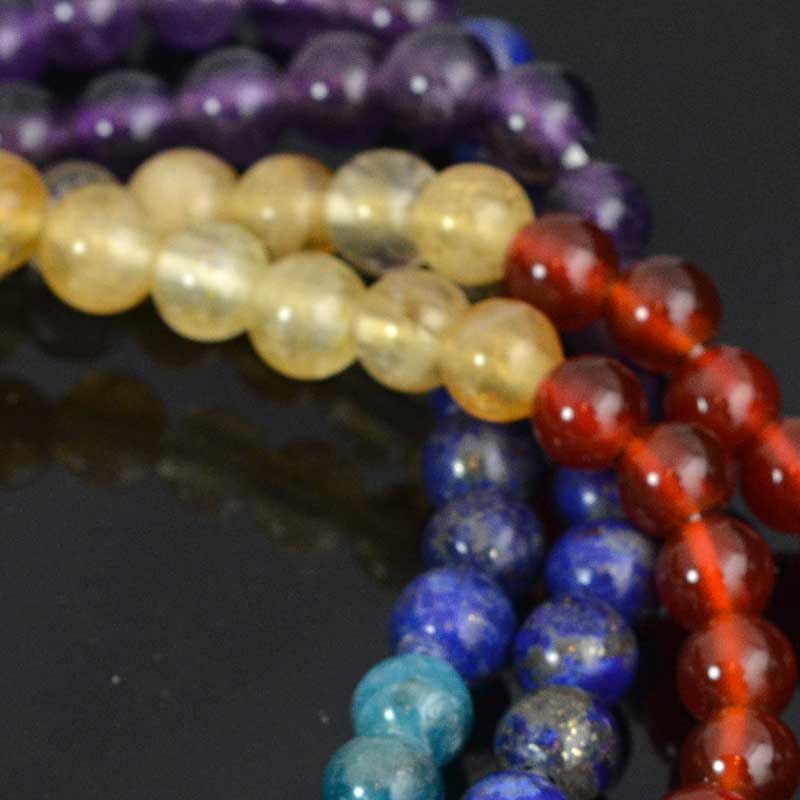Chakra Mixed Stone   6mm LH Round 16in