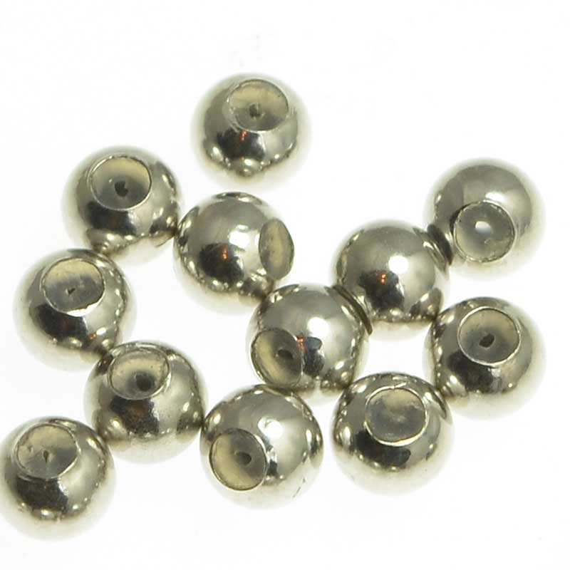 Silicone Filled Slider Smart Bead - 4mm - Round - Antiqued Sterling (10)