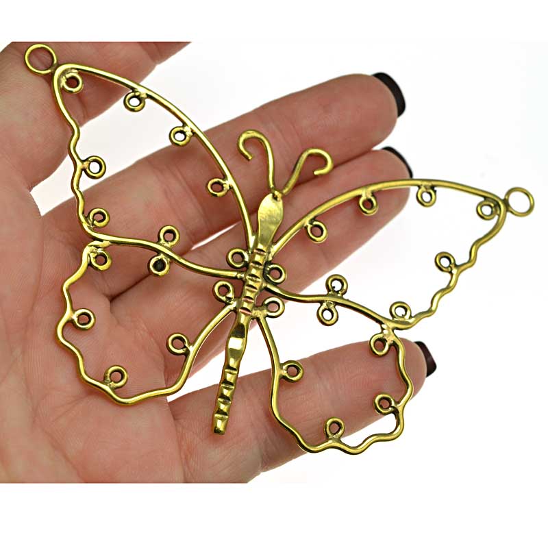 Pendant - Butterfly Armature Style B - Bright Brass