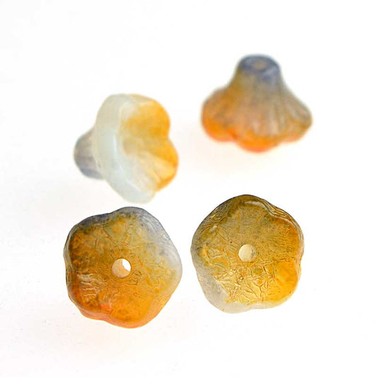Glass Bead Flared Cup Pressed Bell - 7x5mm - Citrus Grape (Pack)