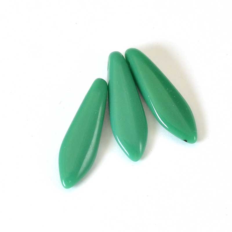 Fringe Beads Dagger Beads - 15mm - Jade Green (25)