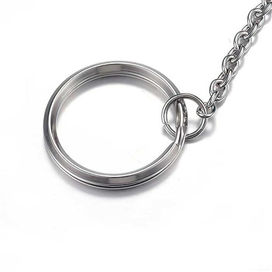 Keychain - 1in Split Ring with Chain - Stainless Steel (5)