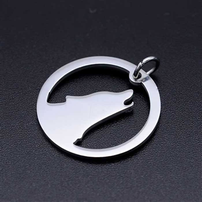 Howling Wolf Charm Stainless Steel 2